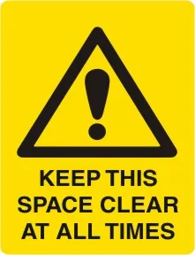 W 271 — WARNING - KEEP THIS SPACE CLEAR AT ALL TIMES